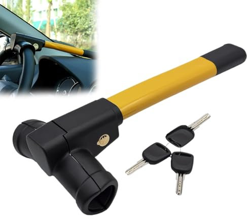 AHDXKUE T-Bar Steering Wheel Lock, Car Steering Wheel Locks Universal Car Anti Theft Lock, Heavy Duty Car Security Devices, Car Locks Steering Wheel for Auto/SUV/Vans with Includes 3 Keys