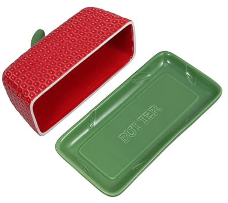 MAGICLULU Mantequillera De Cerámica Con Tapa Reutilizable y Queso Diseño Francés Con Bandeja Para Almacenamiento Cocina y Restaurante Familiar