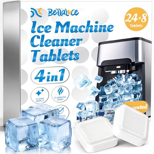 Bellaluce Ice Machine Cleaner Pastillas descalcificadoras, paquete de 32, a base de ácido cítrico