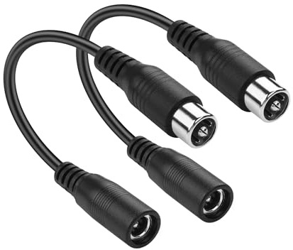 PNGKNYOCN 2A DC Cable de alimentación,2 Pack DC 5.5 x 2.1mm Hembra a 8mm RCA Macho Cable adaptador de corriente,para bicicletas monopatín, bicicletas de equilibrio, bicicletas eléctricas y más（15cm）