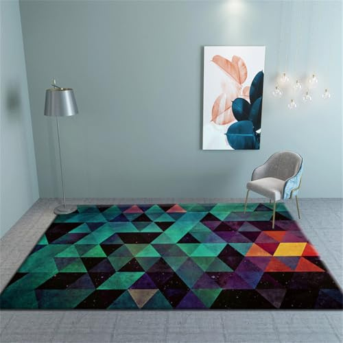 RUGMRZ Flickenteppich Waschbar 160X230Cm Kinderzimmer Deko 20 Blau XXL Teppich Baby Zimmer Mädchen Moderne Minimalistische Geometrische Abstrakte Wohnzimmer Schlafzimmer