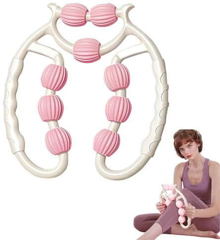 Massageroller Beine 9Räder - Lipödem Massagegerät mit Edelstahllaufrädern für Lymphdrainage, Anti-Cellulite an Beinen/Arme, Federkern-Stahlachse, Cellulite Massagegerät-C