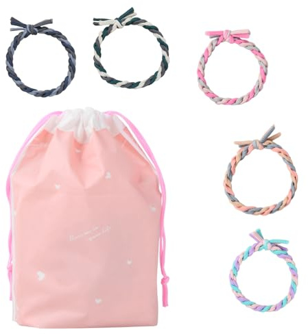25 Gomas Pelo Niña De Colores Combinados, Gruesas y Elásticas Para Trenzas y Colas De Caballo, Hechas a Mano De Nailon, Diseño De Nudo, 5.5 Cm - Zimoer