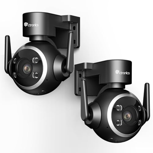 Ctronics Telecamera WiFi Esterno con Rilevamento Umano | Tracciamento Automatico, Visione Notturna a Colori 30 m, Faretto LED & Sirena Personalizzabile, PC e App, FTP/Cloud (2)