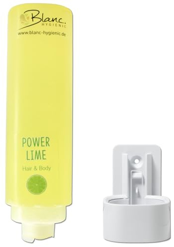 Blanc HYGIENIC Hotelserie Body & Hair – Dusch- & Haarshampoo-Set, verschied. Düfte + 2 Halterungen in weiß ScentName Power Lime: Limette, Citrus
