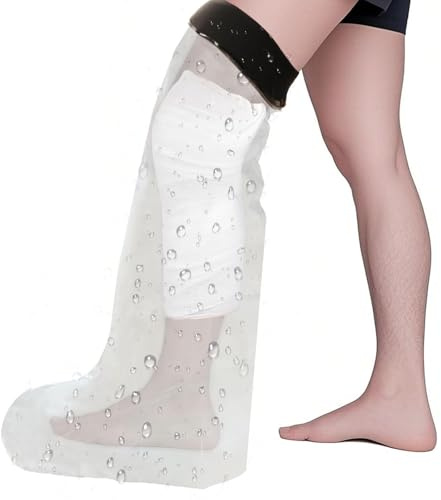 Housse imperméable pour plâtre de jambe pour douche, protection complète des jambes réutilisable pour adultes, sac en plâtre pour genou, cheville et pied, protection étanche des plaies pour la