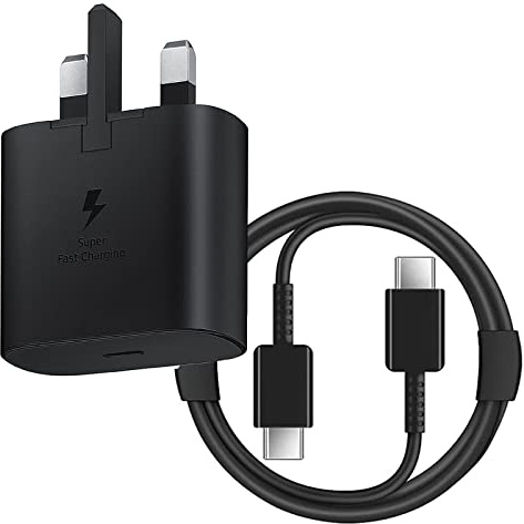 25W USB C Charger for Samsung, Super Fast USB C Charger and 2M Cable Power Adapter UK PPS Wall Charger Mains Compatible with Galaxy S26/S25 Ultra/S24/S23/S22/S21/A56/A55/A36/A17/A16/Note 20/10