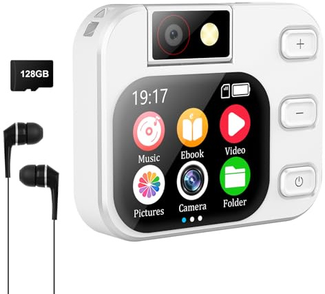 HERBYD MP3 Players with Bluetooth 5.4, Portable Music Player with Camera, 2.01 in Full LCD Touch Screen - HiFi Sound, Voice Recorder, Speaker, E-Book, 128GB Memory Card, Headset