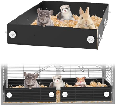 C-LIGHT Frettchenkäfig-Set, Spritzschutz-Set für Frettchen-Nation und Tier-Nation-Käfige, rostfreier Aluminium-Urin-Schutz, Chinchilla-Käfigzubehör, blockiert Abfall/Lebensmittel/Fallende Schmutz