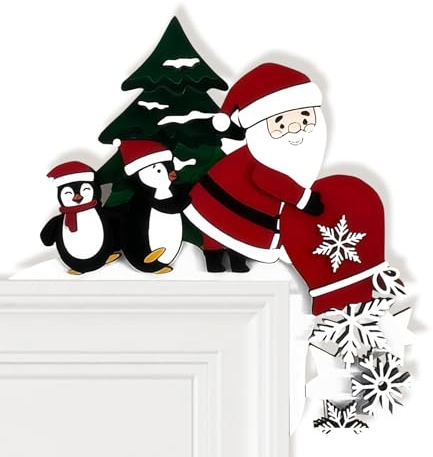 Audio frequency% Weihnachten Türrahmen Deko Weihnachtsmann Deko Weihnachten Deko Tür, Türrahmendekoration Für Schlafzimmer, Wohnzimmer, Badezimmer (B)