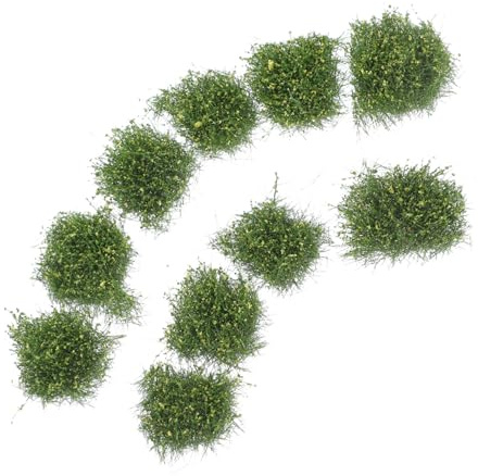 SUPVOX 10pcs Artificial Grass Miniature Fake Shrubs for Diorama Supplies Outdoor Model Landscaping Realistic Static Grass for Model Railroads and Craft Scenes