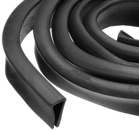 PATIKIL Bordure En Caoutchouc, Longueur 2m/6.56ft Profilé En U Protection Joint En Caoutchouc Pour Bordure De 10mm Pour Portières De Voiture Trappes Tôles Coins De Table (15mm L x 27mm H)
