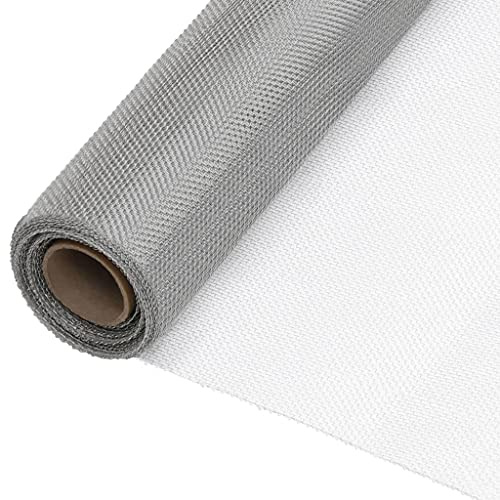 Beetzaun Gitterzaun, Fliegengitter Edelstahl 60x500 cm Silbern für Garten, Terrasse, Balkon
