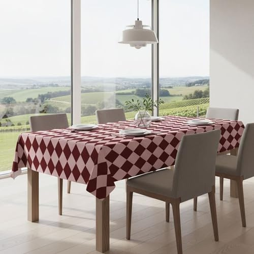 Dmora Tovaglia rettangolare no stiro 360x140 cm, rosa e bordeaux - Giocoliera - By Sarah Balivo
