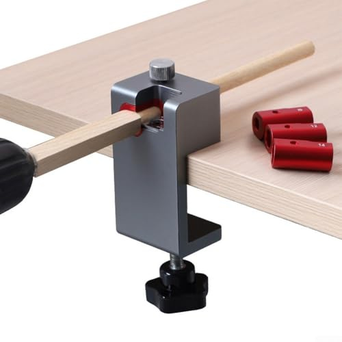 Dowel Maker Jig con taglierina a tenone e guida per trapano per realizzare barre rotonde precise in legno quadrato, adatta per vari tavoli per la lavorazione del legno ()