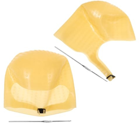 Tofficu 2 Stück Silikon Haarfärbehaube mit Haken zum Haare Färben und Hervorheben Schützendes Design für Ohren Geeignet für Salon und Heimgebrauch Haarkappe für Damen und Herren