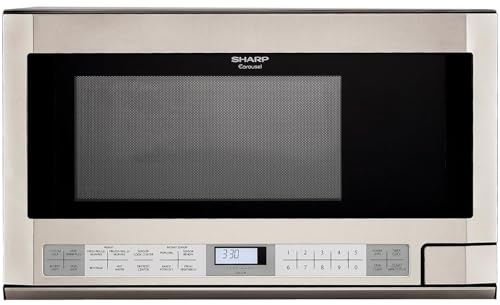 Sharp R1214TY 1.5 Cu. Ft. 1100W Over-the-Counter Microwave in Stainless Steel