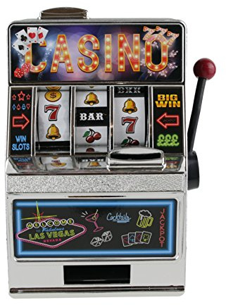 Mister Gadget Bierzapfanlage Bierspender für Zuhause 3 Liter Schwarz | Spardose in Form eines Spielautomaten aus Kunststoff, 13,5x9,6x18,4cm, mit interaktiver Funktion, als Dekoration für Zuhause