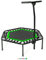 SportPlus Fitness-Trampolin, Ø 126cm, leise Gummiseilfederung, 5-Fach höhenverstellbarer Haltegriff, inkl. Randabdeckung, Nutzergewicht bis 130kg, Trampolin für Jumping Fitness