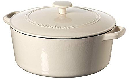 Cuisinart Chef's Classic Enameled Cast Iron Round Covered Casserole (Cream, 7- Quart)