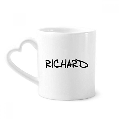 DIYthinker Anglais spéciaux Handwriting Nom Richard Tasses à café Poterie Tasse en céramique avec Un Cadeau poignée de Coeur 12oz Multicolor