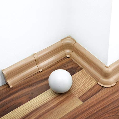 DQ-PP 50m Sockelleisten 52mm PVC Buche naturlich Laminatleisten Fussleisten aus Kunststoff Dekore