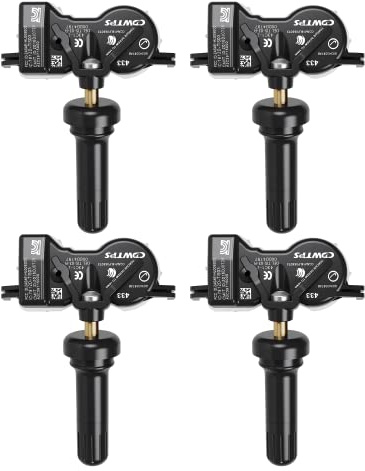 TPMS Sensor Dodge,4Pack 433Mhz Tire Pressure Monitoring System Sensor Compatible for Chrysler Jeep Dodge Fiat Replaces#68313387AB 68193586AC 68252493AB