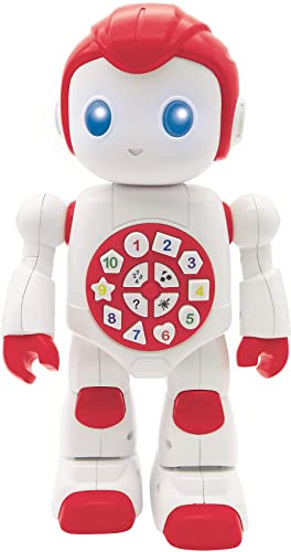 Lexibook, Powerman Erster Lernroboter, ROB15DE | Tanzt, Musik, Quiz, Zahlen, Formen, Farben, Rot/Weiß