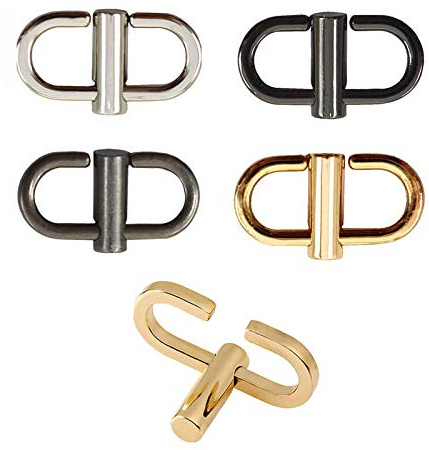 Wzong 5 STK Einstellbar Metallschnallen zum Kettenriementasche zu Verkürzen Ihre Tasche Metall Kettenlänge, Kettenglieder Kleiner Clip Verkürzen Taschenlänge Zubehör, 5 Farben