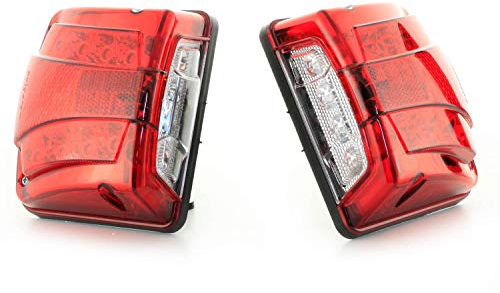 24/7 Auto 2 luci a LED da 24 V per targa a doppia funzione, colore bianco, luci di posizione rosse per camion e rimorchio