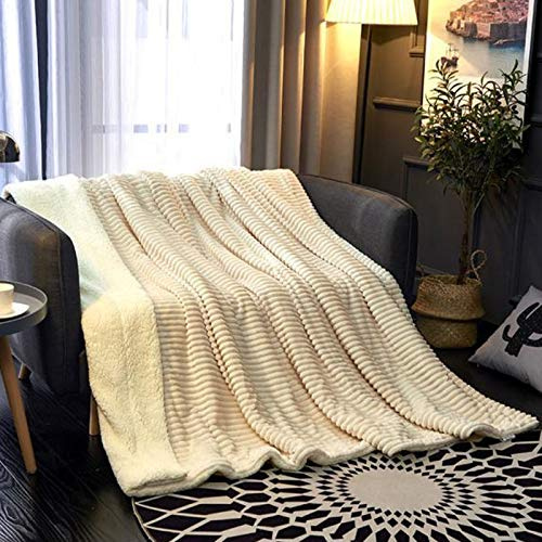 LGYKUMEG Decke 150 x 200 cm, Doppelseitiger Sofa Decke, super weiche Kunstpelz Decke, warme Couch Decke im Winter, Reisedecke für Erwachsene und Kinder Blanket Blaus,Weiß,200 * 230cm