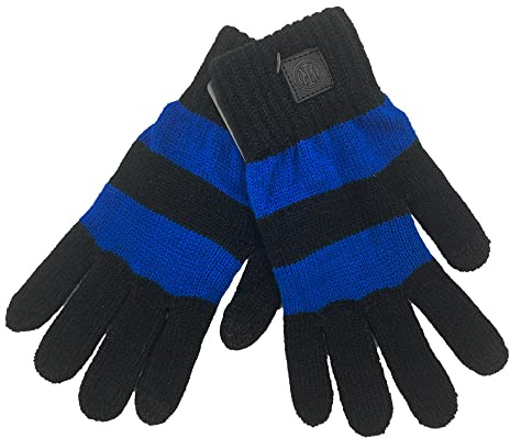 Inter GUANTO MAGLIA RIGHE TOUCH SCREEN Prodotto Ufficiale Official Merchandising, Nero, Taglia unica
