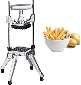 Frites Potatisskärare Kommersiell pommes frites, kommersiell grönsaksskärare，Snabbhacka i rostfritt stål Lätt för lök Tomat Peppar Potatis Chipper