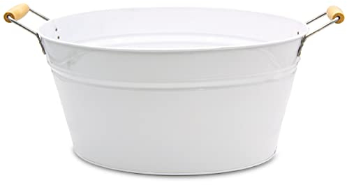 Blümelhuber Weiße Wanne - Schale zum Bepflanzen - Garten Deko Draußen - Wasserwanne Miniteich Balkon Deko