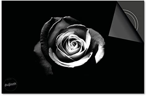 Induktionsschutz von Dietrix® - SCHUTZMATTE Rose Schwarz 90 x 52cm mit Stil für INDUKTIONSKOCHFELD/Induktionsherd, CERANFELD/Ceranherd und Herdabdeckplatte mit Druck/Motiv