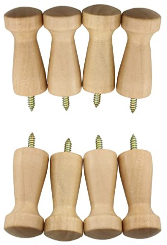 ZCZQC 8 Stück Schraubhaken für Kleiderhaken aus Holz, Haken, Handtuchhaken, Kleiderbügel, 21 x 48 mm, mit M4-Schrauben zum Aufhängen von Kleidung, Hüten, Handtüchern usw