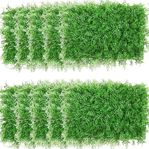 bimiti Künstliche Pflanzenwand 12 Stück Künstliche Hecke Pflanzenwand 60cm x 40cm UV-Geschützt Pflanzen Rasen Wand Grass Wand für Landschaftsdekoration oder Hochzeitsfeier Layout (12 Packs)