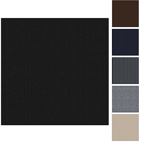 CUCOS Carpet Tiles Peel and Stick, 30x30CM Squares Floor Tile, Soft Padded Carpet Tiles, Self Adhesive Black 10 Pack