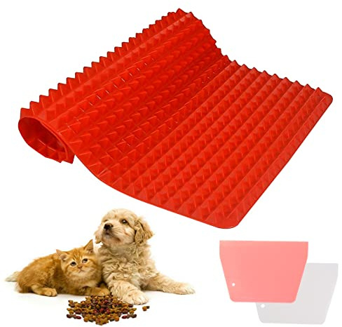 GWAWG Silikon Backform, Backmatte, Backmatte Hundekekse, mit Zwei Schabern, Verwendung für Kuchen, Brot, Gelee, Eis, Handgemachte Seifen