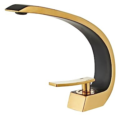 Robinet Lavabo Salle De Bain,Robinet Pour Vasque à Poser,Robinet De Salle De Bain Lavabo,Mitigeurs Mixtes Chaud Et Froid En Cuivre Multi-usages,or Noir