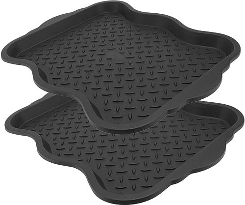 2pcs Shoe Tray Black Boots Plastic Planters Black Shoes Flower Pot Mat Indoor Shoe Tray Boot Tray Doormat Household Boots Tray Hallway Shoes Tray Clean Shoes Tray Black Dog Cat Pet (Color : Black, S
