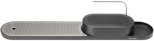 Brabantia - Organiseur d'Évier et Bac d'Égouttage SinkStyle avec Égouttoir et Plaque Amovible en Acier Inoxydable - Solution de rangement Élégante pour la Cuisine