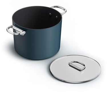 Joseph Joseph Space 25cm Kochtopf mit Deckel 8L, Platzsparende Klappgriffe, Keramik-Beschichtung, Induktion & Backofenfest