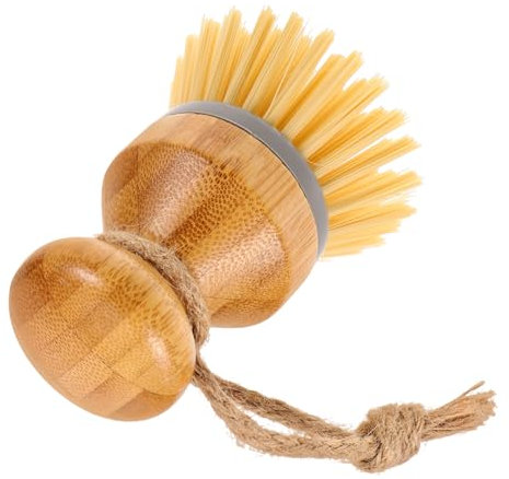 Zerodeko Wooden Dish Brush Kitchen Scrub Brush for Wok and Pot Scrubbing for Dishes for Sink and Grout Cleaning