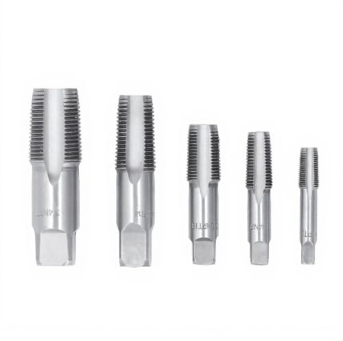 Ensemble de Robinets de Tuyauterie NPT 5 Pièces, Ensemble de Robinets de Plomberie à Filetage en Acier au Carbone avec étui de Rangement, Tailles Incluses 3/4, 1/2, 3/8, 1/4, 1/8