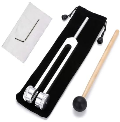 MenYiYDS1Pcs El diapasón de Metal de 128 Hz Proporciona una Calidad de Sonido precisa,Viene con un Martillo de Silicona,una Herramienta de reparación y una Bolsa de Terciopelo con un paño de Limpieza