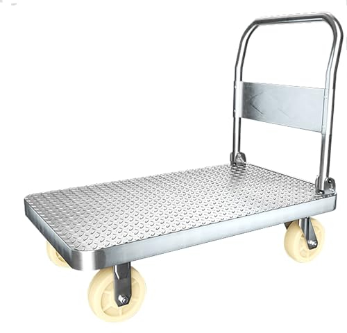 MINGYIHUI Plattformwagen Schwerlast-plattformwagen – Einhändig Klappbarer Plattformwagen Mit Leisen Rädern – Klappwagen Sackkarren(Size:110X65)