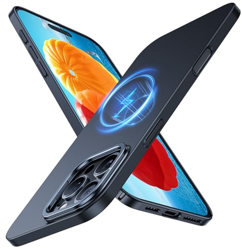 TORRAS Ultra Dünn für iPhone 16 Pro MagSafe Hülle [Nr. 1 Magnetkraft] Stoßfest Kratzfest & Samtiger Griff Slim Case Schwarz