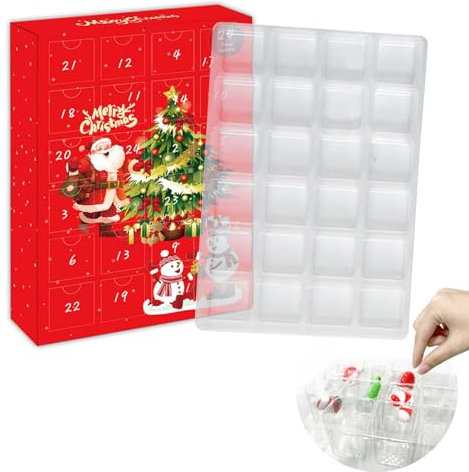 Weihnachten Kalender Befüllbar,DIY Weihnachts Adventskalender Leere Boxen,Befüllen Sie Ihre Eigenen Adventskalenderboxen,24 Tage Weihnachts Countdown Kalender Geschenk Boxen für Die Weihnachtsfeier