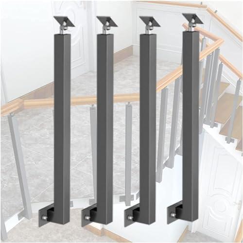 LQSYBHD Palo per Balaustra a Montaggio Laterale per Interni - Palo per Balaustre, Staffe Piatte Regolabili A 270°per Montante, Colonna per Ringhiera per Scale Di Ville Familiari,4 p(Size:100cm/39.3in)